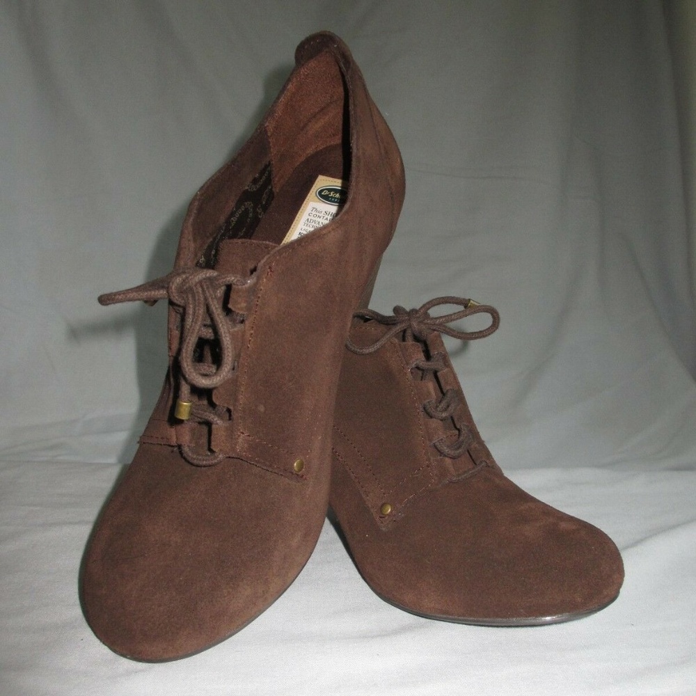 NEW DR SCHOLLS 8,5 M SHOES GENUINE SUEDE HEEL 2,5